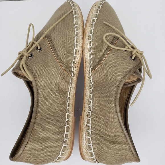 Tesori Bermuda Fab Khaki Lace Up Espadrilles Sneakers sz 8.5M Casual Comfort - Picture 7 of 10